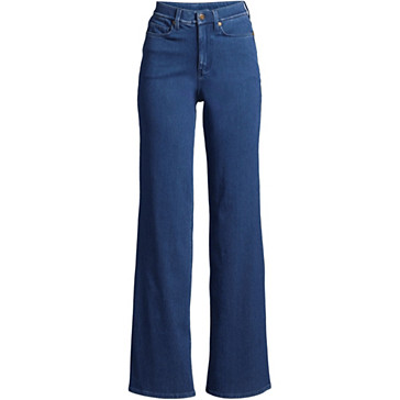 Pantalon Large Taille Haute en Jersey Denim, Femme Stature Standard image number 4