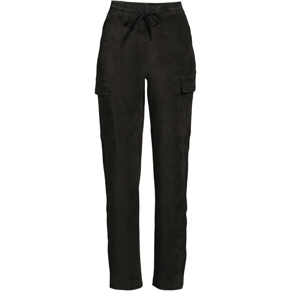 Lands' End Land' End Women' Tall Sport Knit High Rie Corduroy Elatic Wait  Pant - Large Tall - Deep Black - ShopStyle