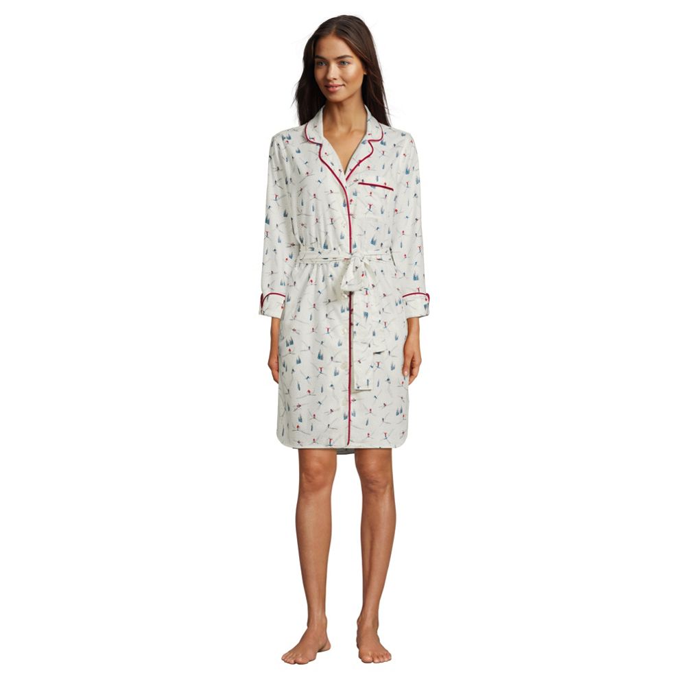 Women s 3 4 Sleeve Flannel Sleepshirt Nightgown Lands End