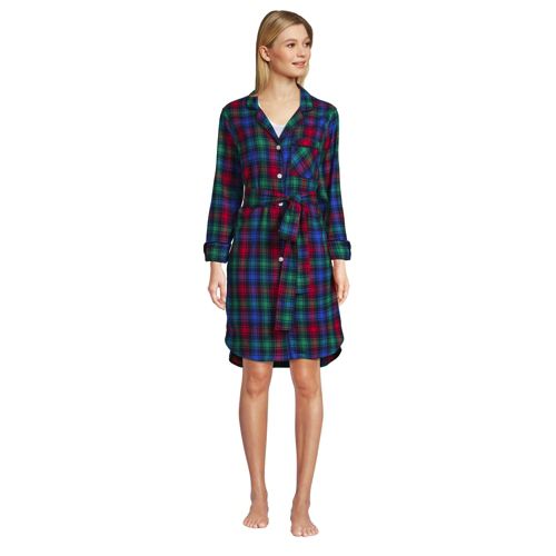 Lands' End Women's Tall Print Flannel Pajama Pants - Large Tall - Evergreen  Blackwatch Plaid : Target