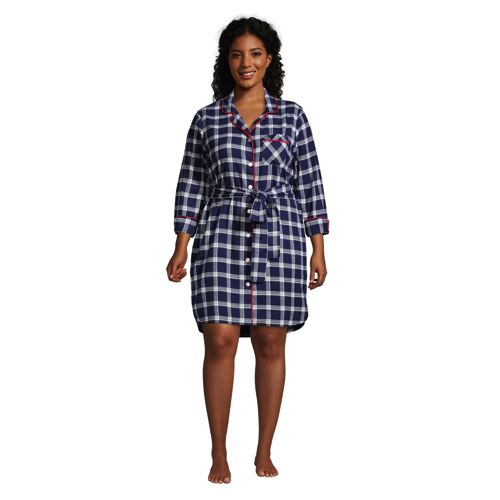 Women's Flannel Sherpa Fleece Lined Long Robe