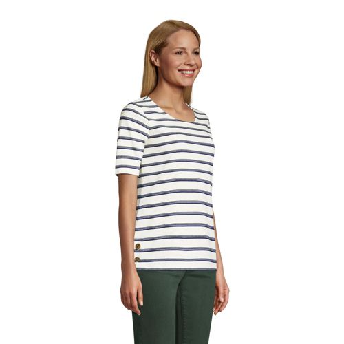 Heritage PimaShirt mit halblangen Ärmeln für Damen Lands' End