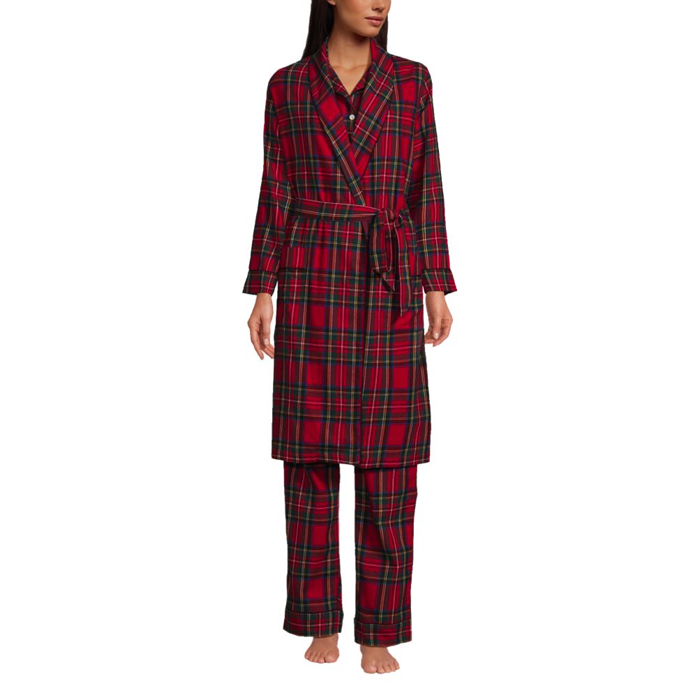 Women's Cotton Red & Black Plaid Pajama Set