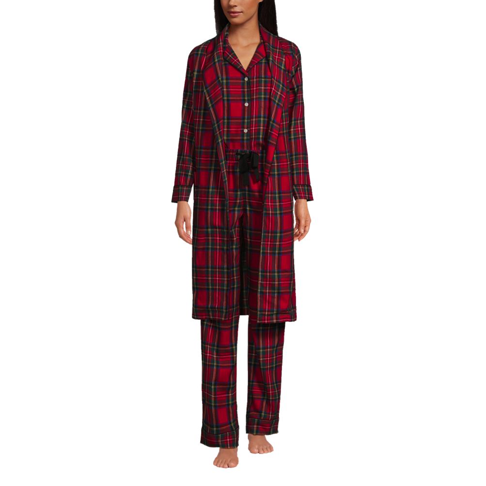 Lands' End Women's Tall Print Flannel Pajama Pants - Medium Tall