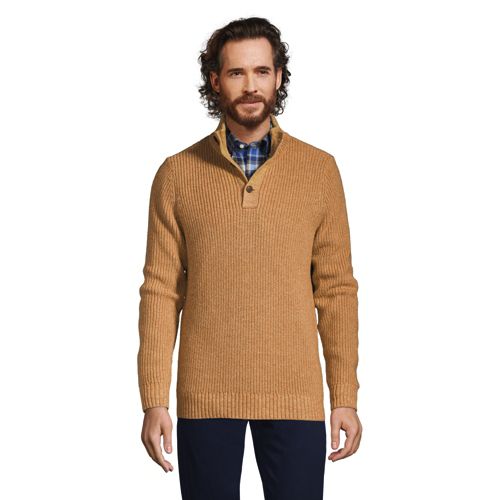 Stehkragen-Pullover mit Knopfleiste für Herren