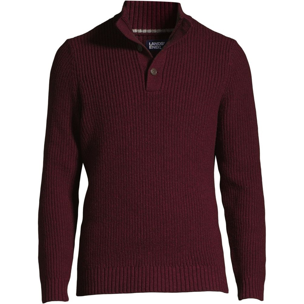 Mens button mock hot sale neck sweater