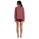 Women's Waffle Pajama Set Long Sleeve T-Shirt and Shorts, Back