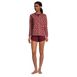 Women's Waffle Pajama Set Long Sleeve T-Shirt and Shorts, Front