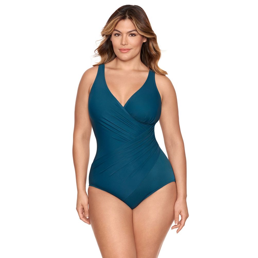 Miraclesuit Women's Plus Size Must Haves Oceanus V-neck Slimming One Piece  Swimsuit