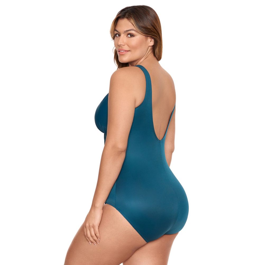 Miraclesuit Women's Must Have Pin Point Oceanus V-neck Slimming One Piece  Swimsuit