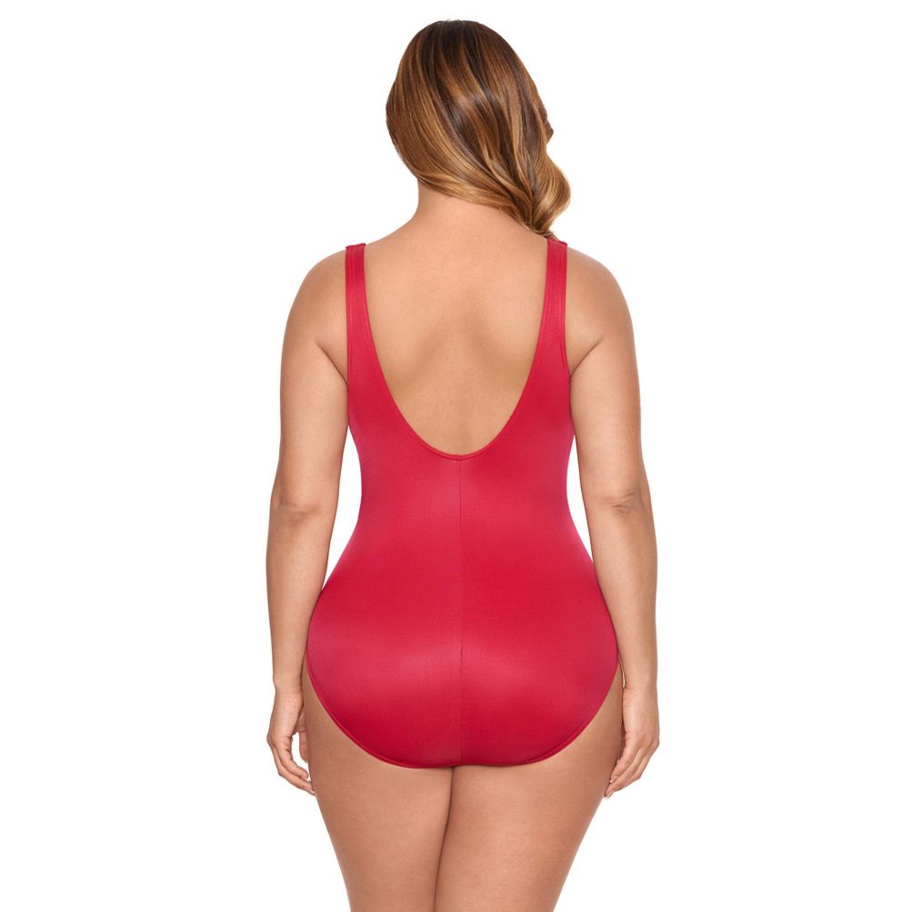 Miraclesuit Plus Size Tigris Its A Wrap Underwire One Piece Swimsuit at