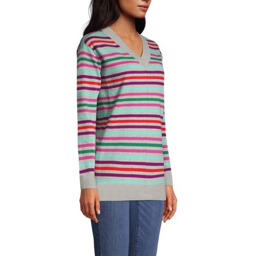 Feinstrick-Pullover Gestreift für Damen image number 2