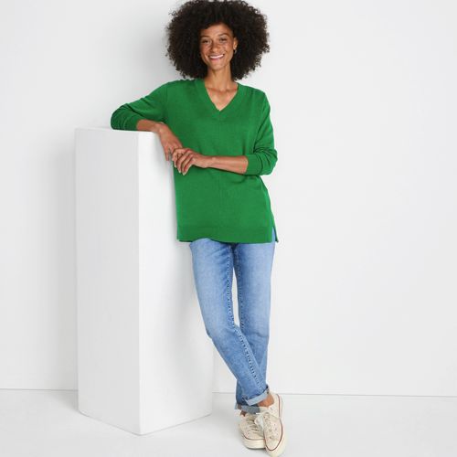 Women's Fine Gauge Cotton Pullover Tunic Sweater | Lands' End