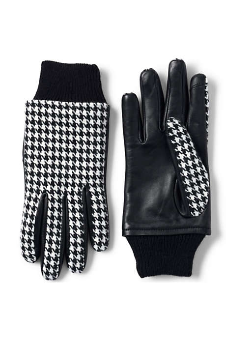 Women's EZ Touch Screen Ribbed Leather Gloves