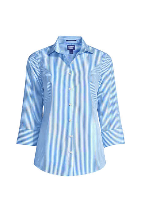 Women's Three Quarter Sleeve Pattern CVC Broadcloth Shirt