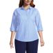 Women's Plus Size 3/4 Sleeve Pattern CVC Broadcloth Shirt, Front