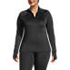 Women's Plus Size Thermaskin Heat Long Sleeve Quarter Zip Long Underwear Thermal Baselayer Top, Front