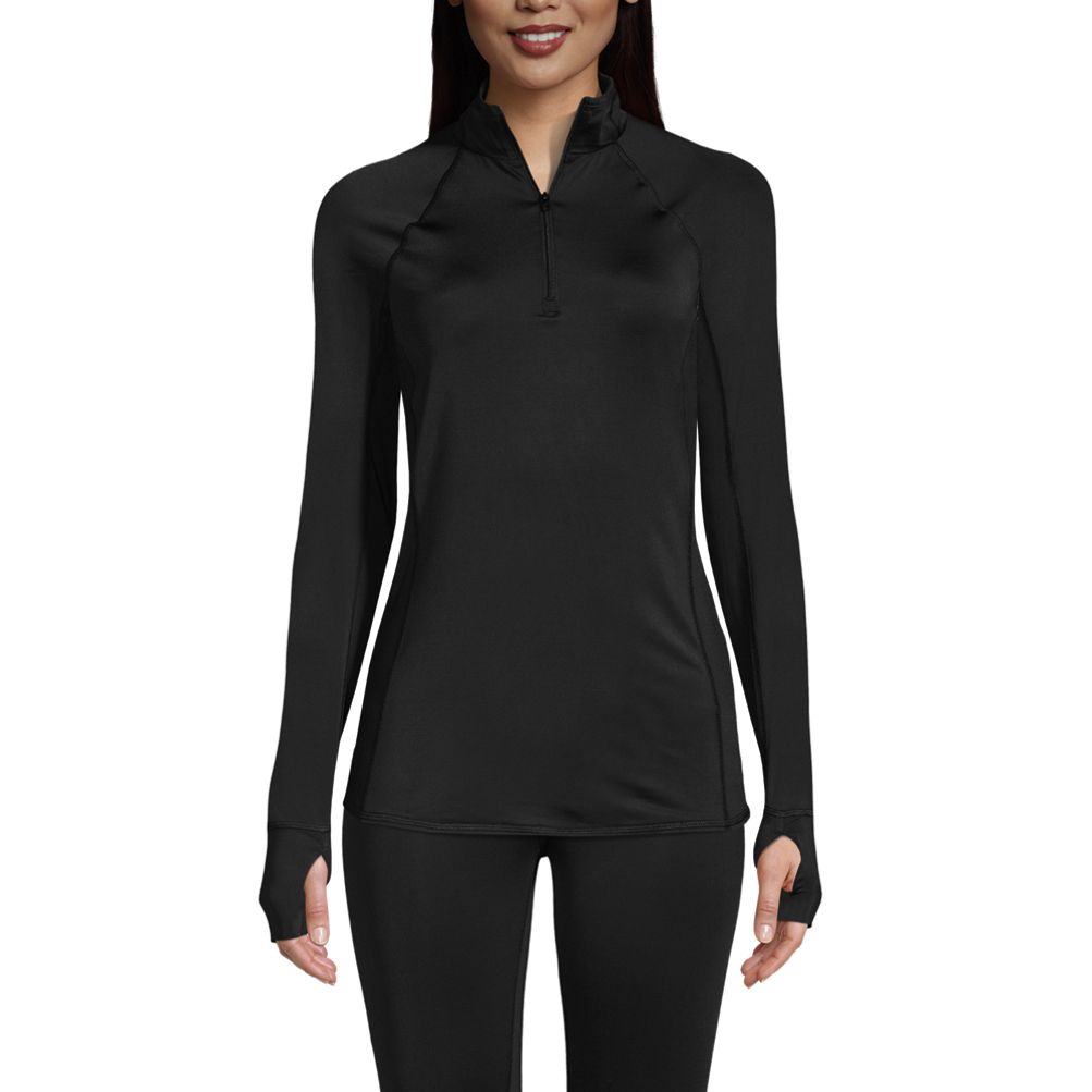 Women's Thermaskin Heat Long Sleeve Quarter Zip Long Underwear Thermal  Baselayer Top | Lands' End