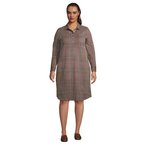 Women's Long Sleeve Fleece Quarter Zip Dress