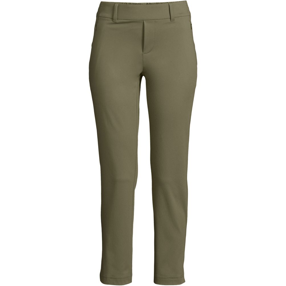 Women's Petite Lands' End Flex Mid Rise Pull On Crop Pants