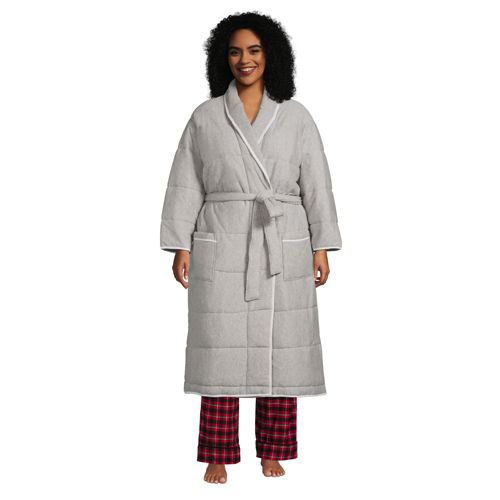 Lady Dressing Gown Soft Long Fleece Bath robe Men's Fleece zip