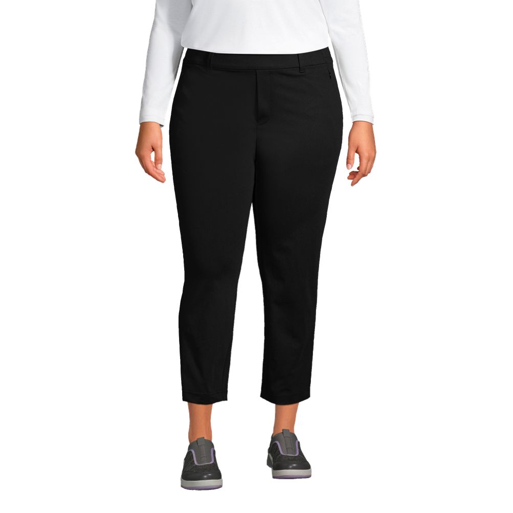 Women's Plus Size Lands' End Flex Mid Rise Pull On Crop Pants