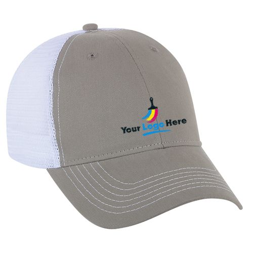 Custom Embroidered Cotton Twill and Mesh Trucker Cap