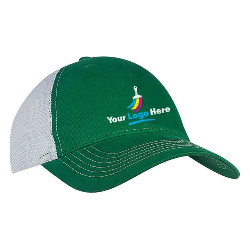 Custom Embroidered Cotton Twill and Mesh Trucker Cap
