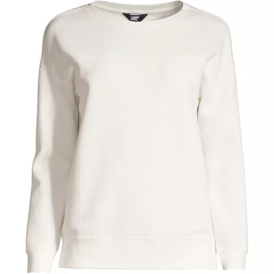 Women's Long Sleeve Waffle Crewneck Top - primary