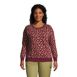 Women's Plus Size Long Sleeve Waffle Crewneck Top, Front