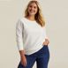 Women's Plus Size Long Sleeve Waffle Crewneck Top, alternative image