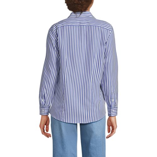 White/Cobalt Blue Stripe