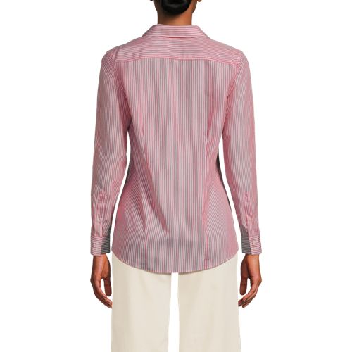 Coral Red Fine Stripes