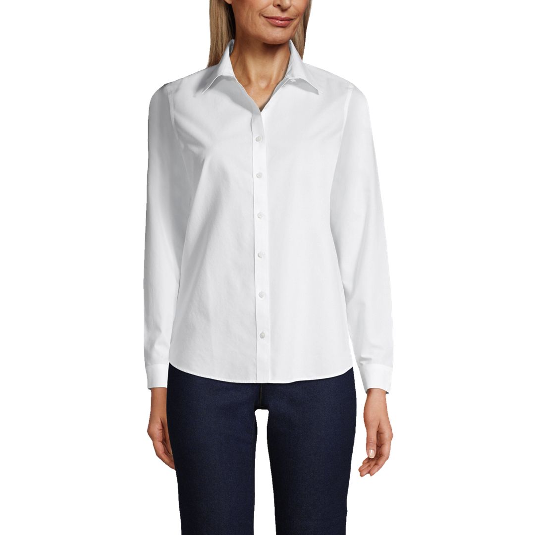 Women's Wrinkle Free No Iron Button Front Shirt