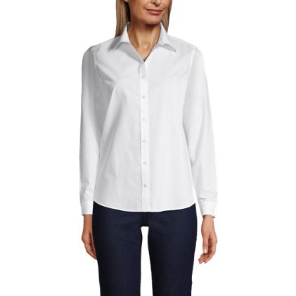 Women's Petite No Iron Button Front Shirt - image 2