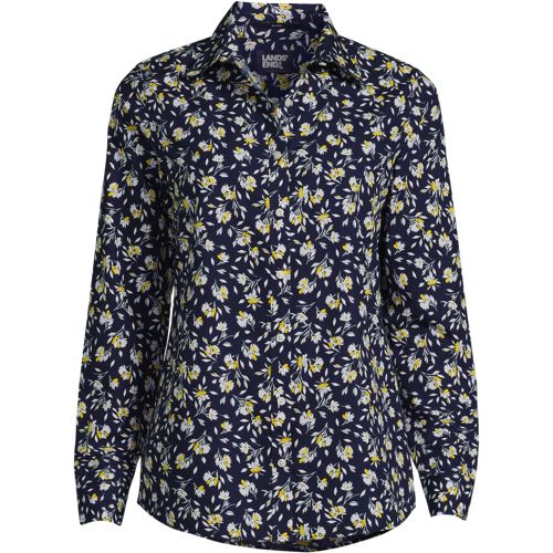 Women's Wrinkle Free No Iron Button Front Shirt | Lands' End