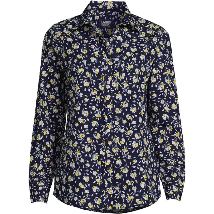 Women's Wrinkle Free No Iron Button Front Shirt view 2