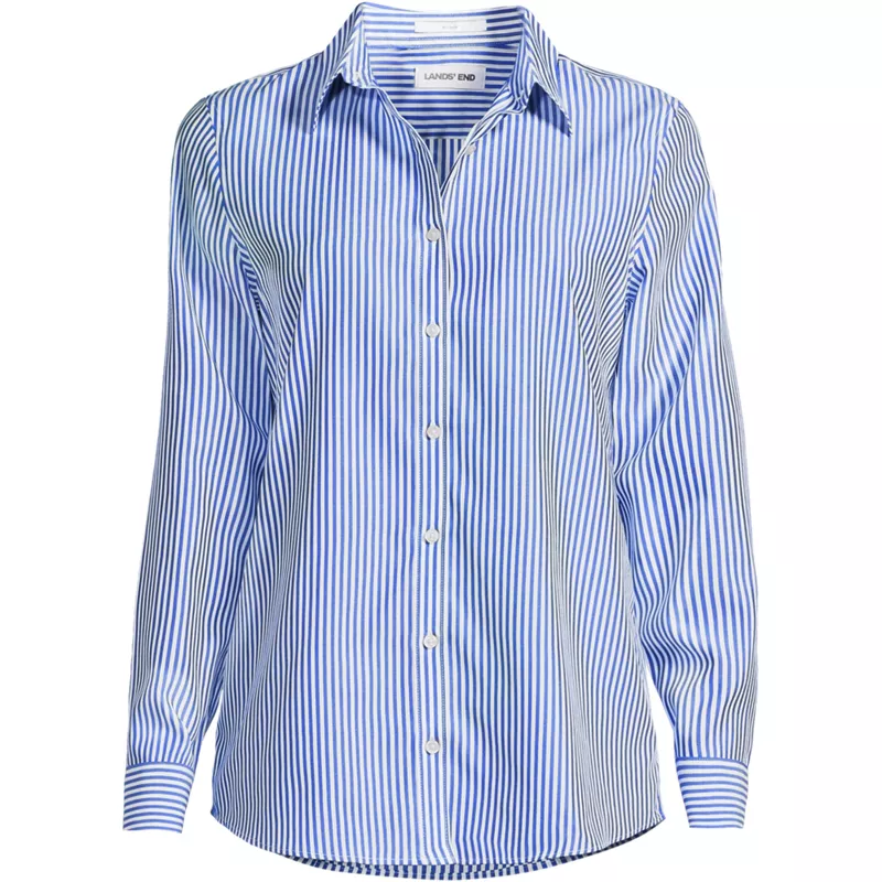 Plus Size No Iron Button Front Shirt, Front