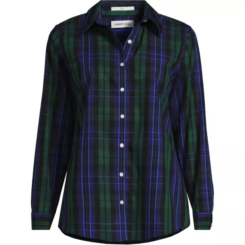 Plus Size No Iron Button Front Shirt, Front