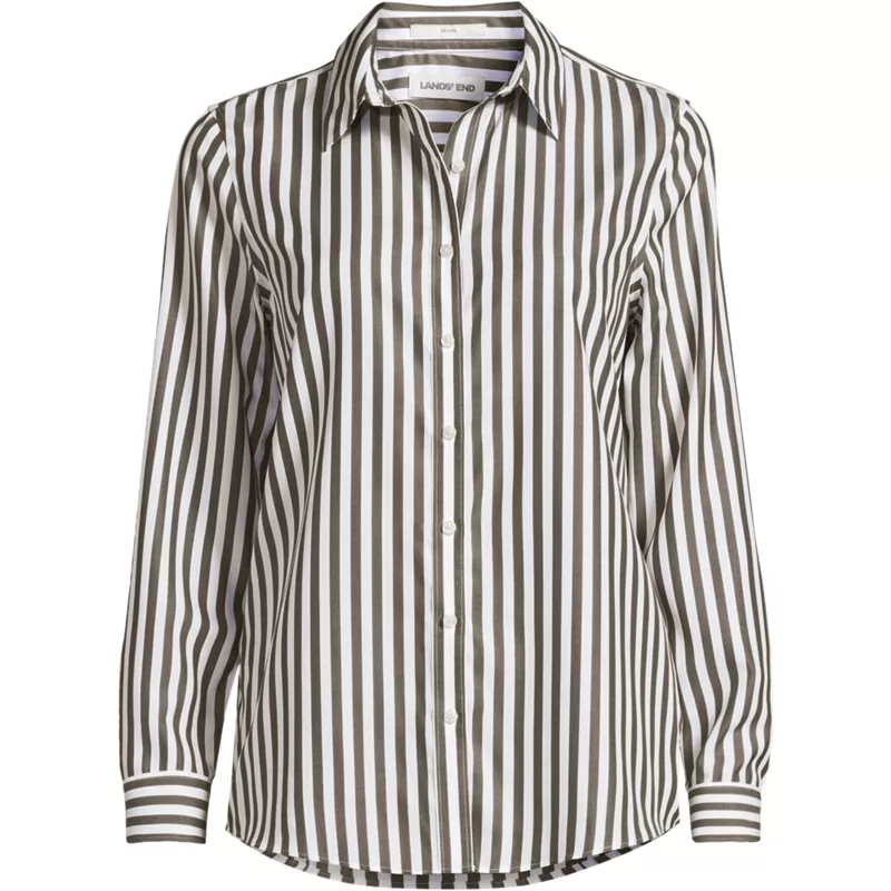 Plus Size No Iron Button Front Shirt, Front