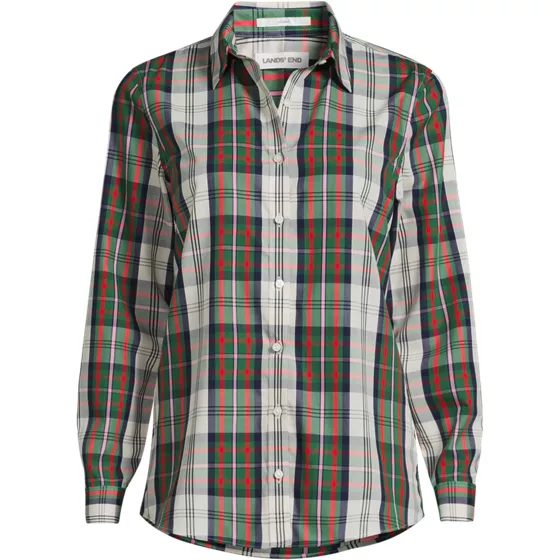 Plus Size No Iron Button Front Shirt - primary