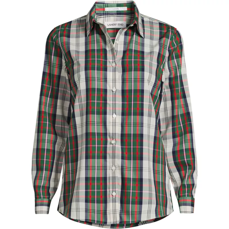 Plus Size No Iron Button Front Shirt, Front