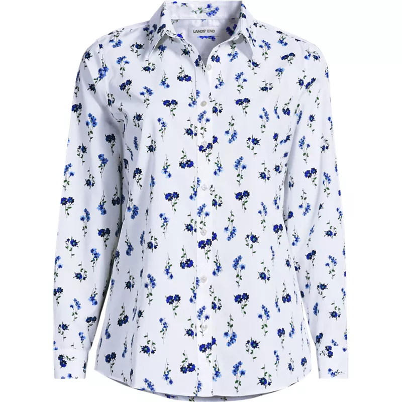 Petite No Iron Button Front Shirt, Front