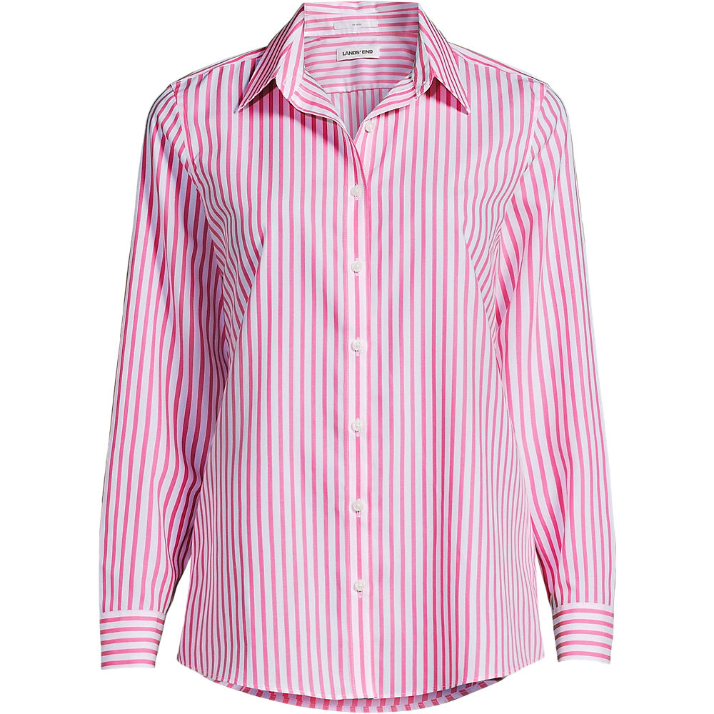 Non-Iron Cotton Shirt, Women, size: 24, plus, White, Cotton, by Lands' End