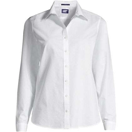 Women's Petite No Iron Button Front Shirt - image 1
