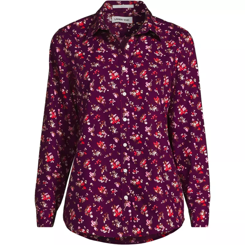 Plus Size No Iron Button Front Shirt, Front