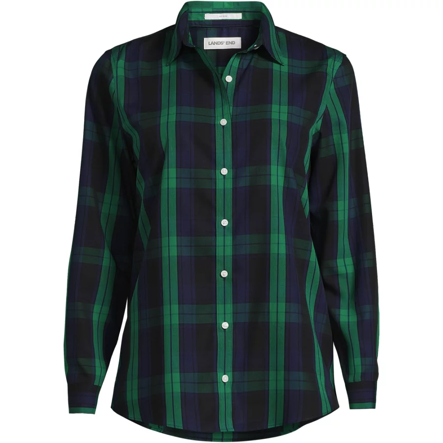 Women's Wrinkle Free No Iron Button Front Shirt view 3