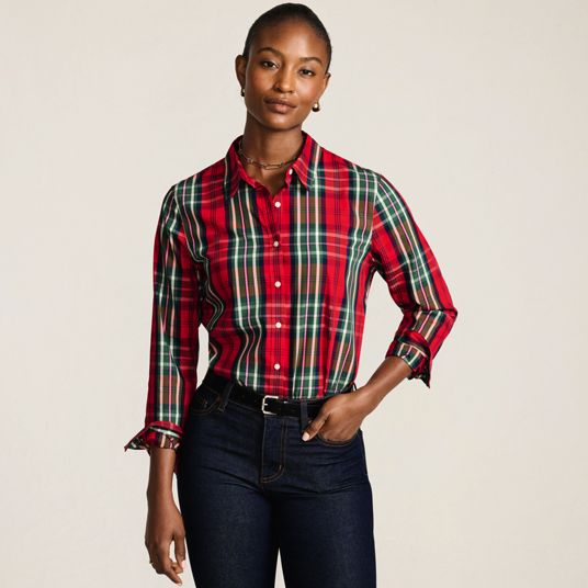 red and green plaid dress shirt Womens Pink Cotton Shirts Eliana