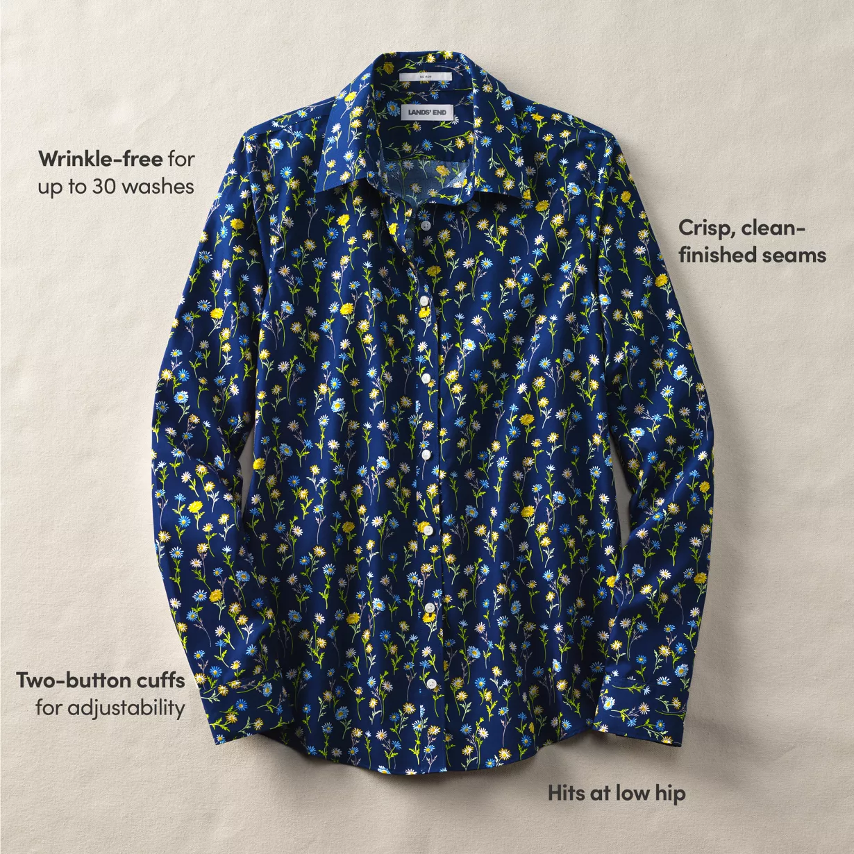 Women's Wrinkle Free No Iron Button Front Shirt