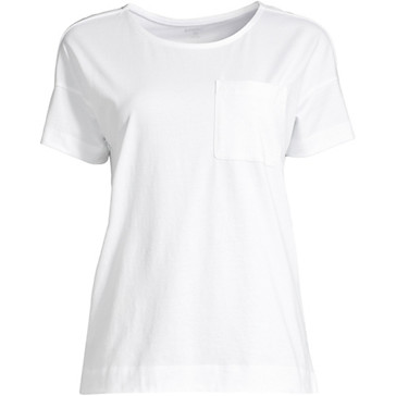 Supima-Shirt mit kurzen Ärmeln und Brusttasche in Plus-Größe image number 2